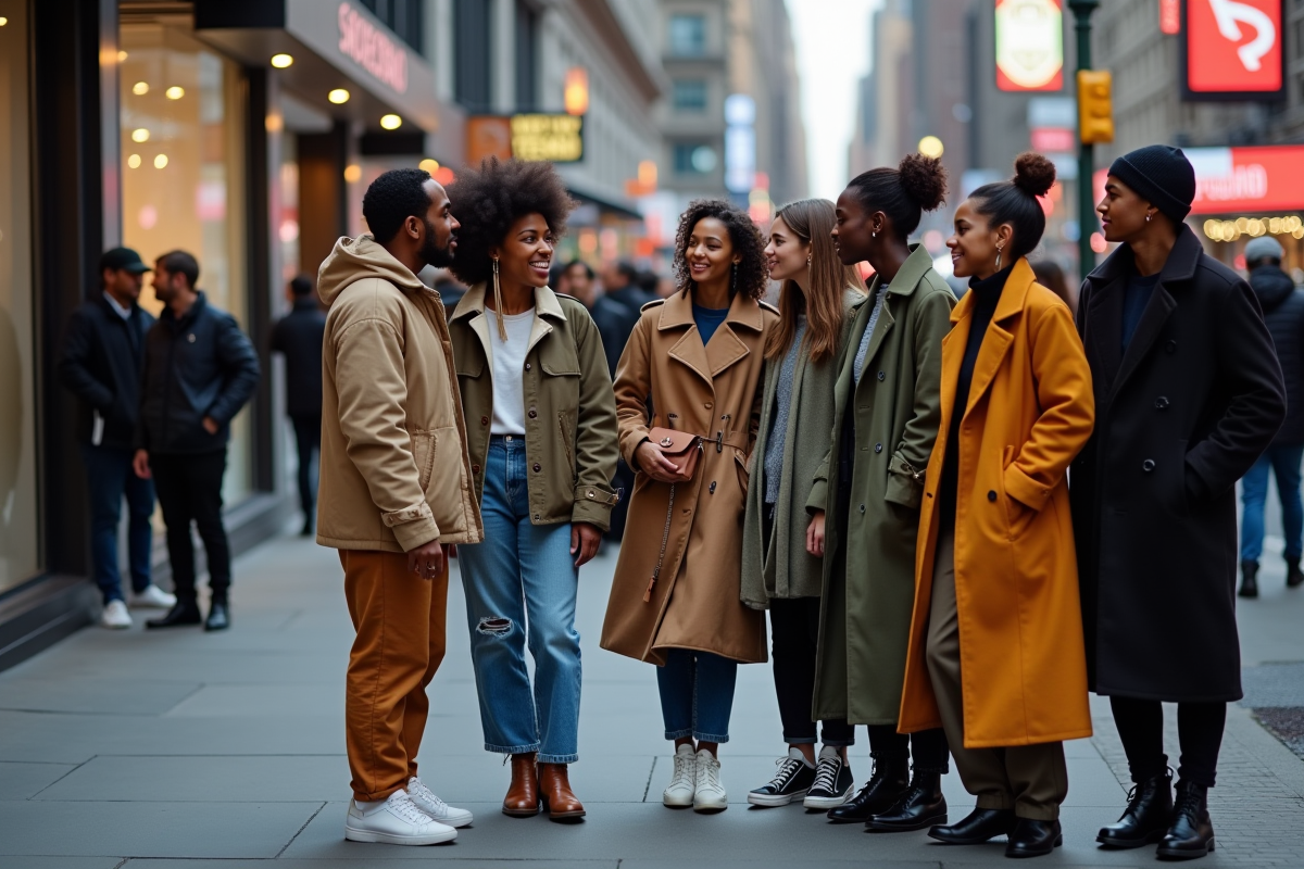 Groupe de jeunes adultes mode à New York lors de la fashion week