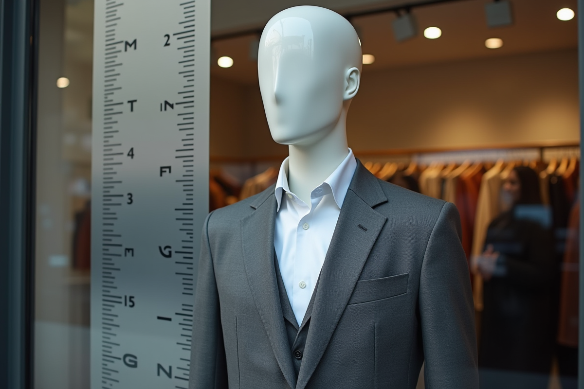 Mannequin en costume dans la vitrine d